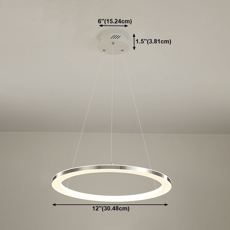 Circular 1-Light Hanging Light Fixtures Modern Style Metal Chandelier Pendant Light