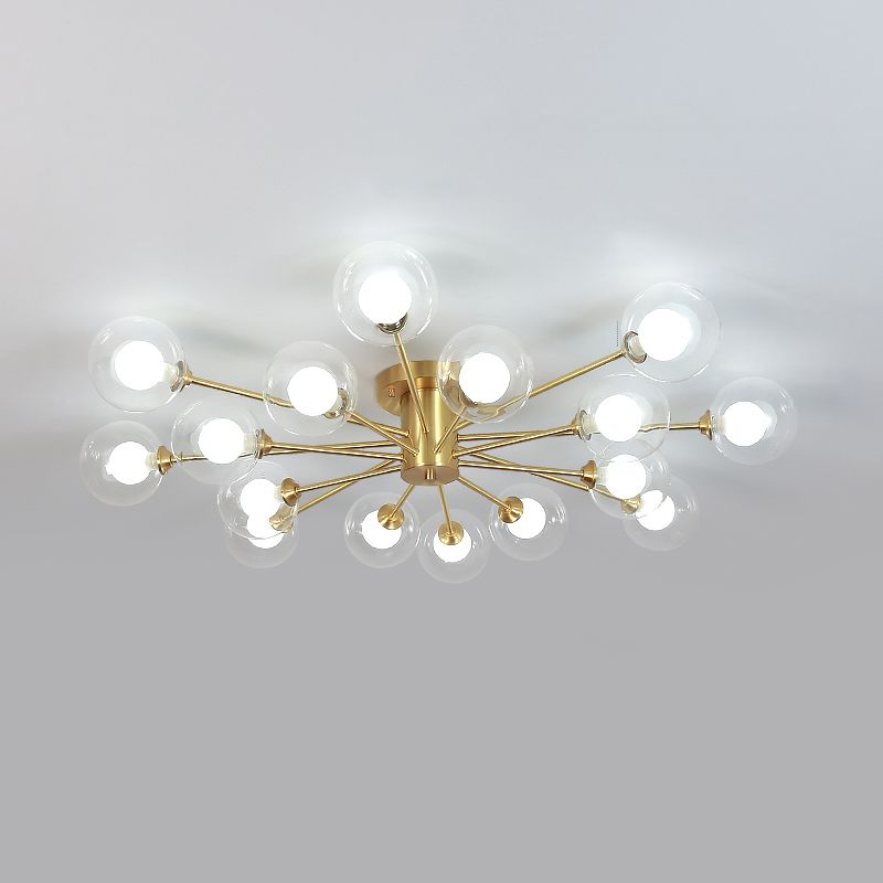 Nordic Style Ceiling Light Glass Shade Ball Shape Ceiling Lamp for Living Room