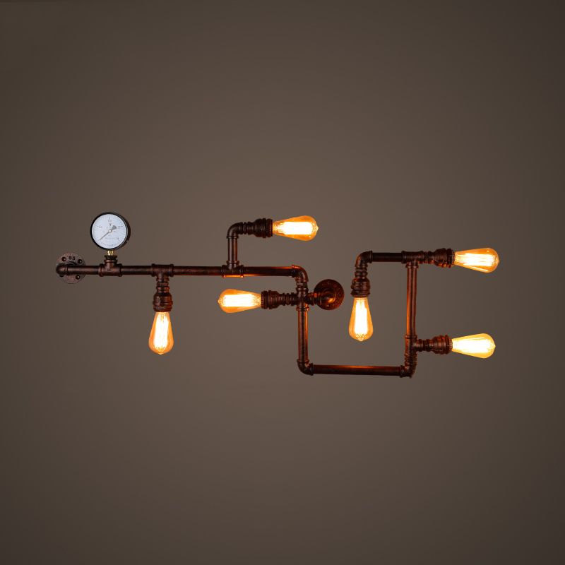 Industrial Wall Sconce Pipe Light Multi-Light Lamp Bar Restaurant Light