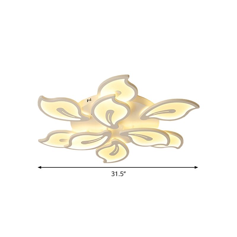 Bauhinia Leaf Fush Light Acrylique moderne 3/5/9 Light Light Room LED Plafond Plafon