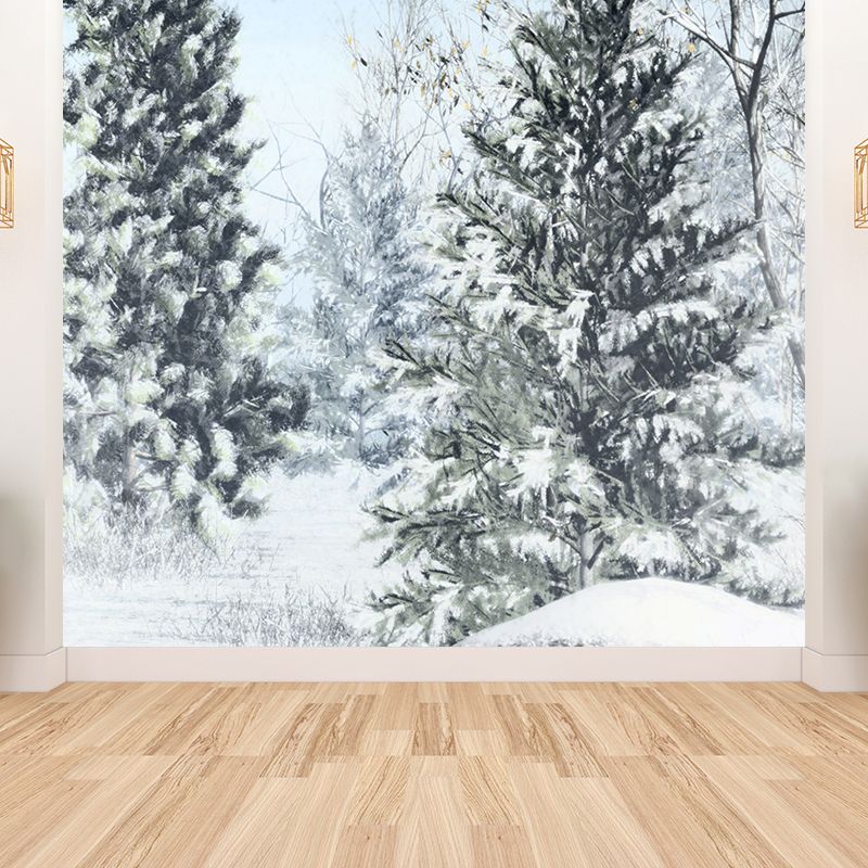 Big Winter Pine Trees Mural Wallpaper Decorative Modern Living Room Wall Covering