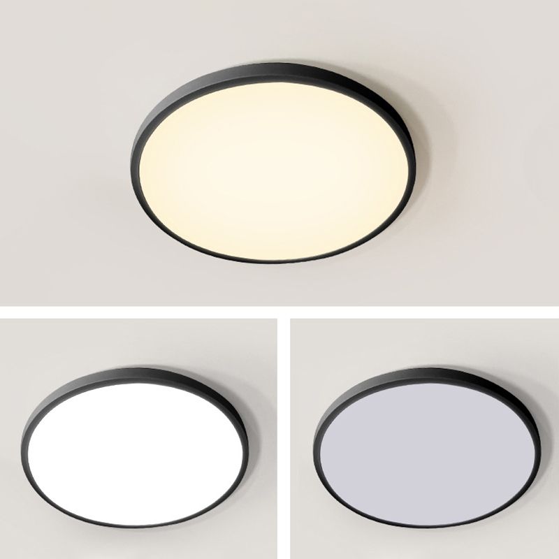 Modern Round Flush Light Fixtures Metal 1 Light Flush Mount Ceiling Fixture
