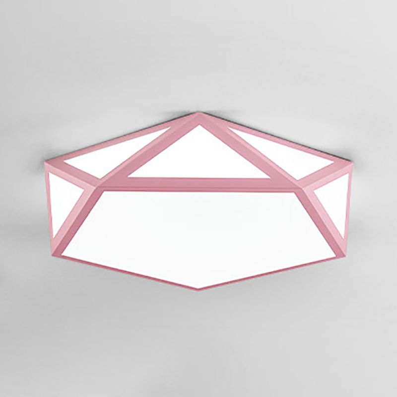 Nordic Colorful Ceiling Light Metal Geometric Flush Mount Light for Living Room