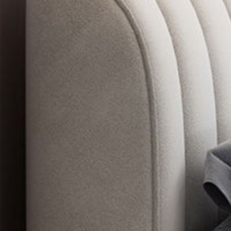 Glam wood Bed Frame Faux Leather Standard Bed with Upholstered Headboard for Bedroom