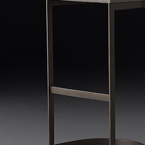 Glam Upholstered Dining Stools Armless Bar Stools with Metal Base