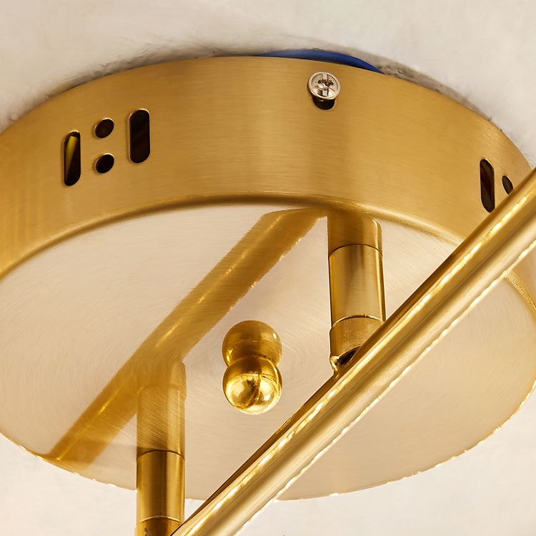 Plafonniers modernes dorés, éclairage de plafond encastré à LED avec abat-jour en cristal