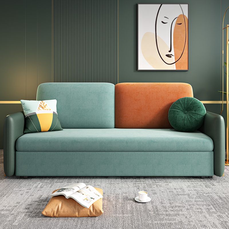 34" Wide Glam Futon Sofa Bed Green Futon Sleeper Sofa with Storage