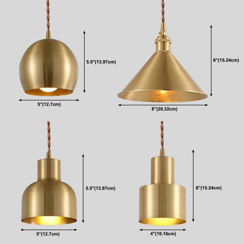 Golden Metal Hanging Light Postmodern Style Pendant Light Hanging Light for Living Room