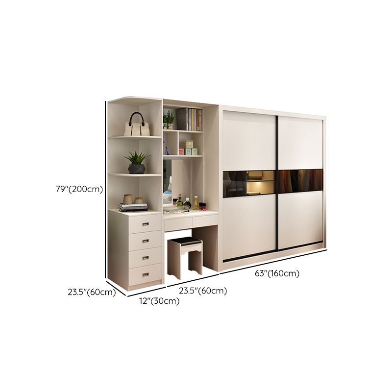 Contemporary Home Engineered Wood Wardrobe Freestanding Wardrobe Closet
