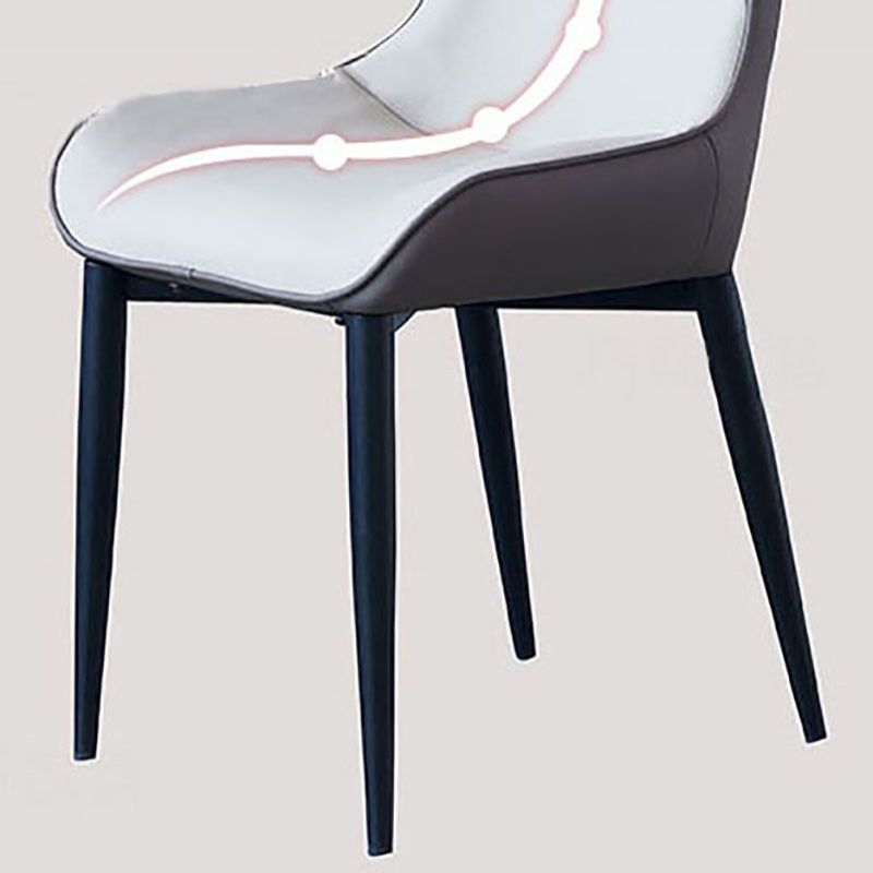 Silla de comedor tapizada de metal con respaldo industrial para el hogar (juego de 2)