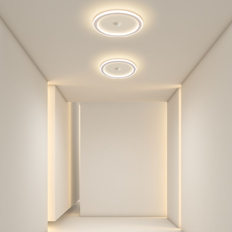 Modern Geometric Shape Ceiling Light Metal Flush Mount with Acrylic Shade for Living Room