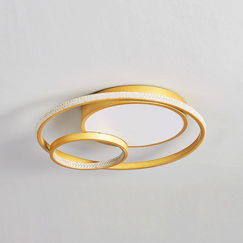 Luminaires encastrés en métal, plafonniers ronds nordiques avec abat-jour en acrylique pour chambre à coucher