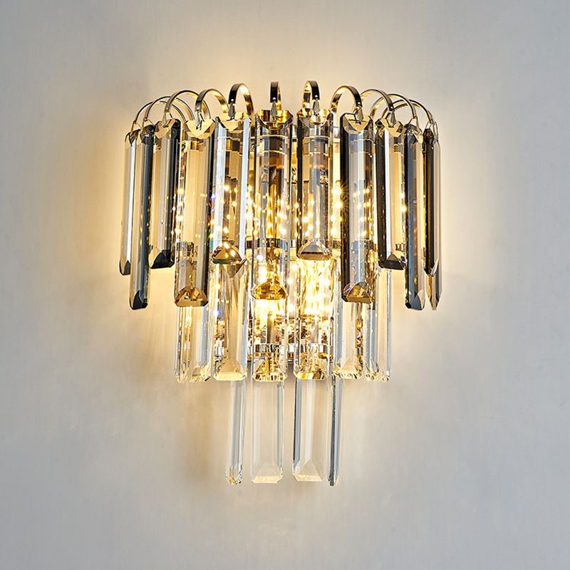 Modern Style 3 Tiers Wall Light Crystal 3 Lights Sconces for Bedroom