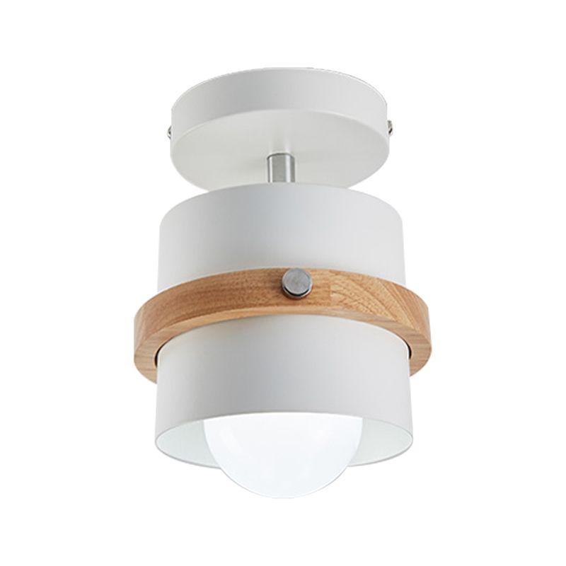 Undertint cilinderinbouwplafondlamp draaibaar 1-lichts Macaron Loft metalen plafondlamp voor gang