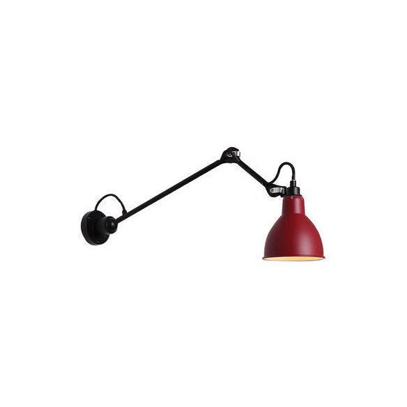 Lámpara de pared de pared con cúpula negra/gris moderna 1 cabezal de pared metálica con brazo ajustable, 23.5 "+8"/16 "+8" Longitud de longitud