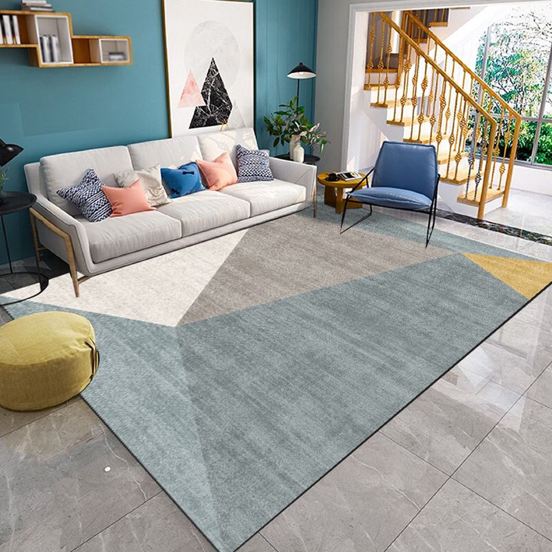 Multicolor Home Decoration Carpet Modern Triangle Print Area Rug Polyester with Non-Slip Backing Rug