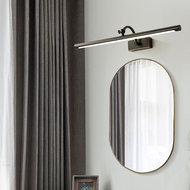 Linear Shade Metal Wall Sconce Modern Style 1 Light Mirror Wall Mounted Light Fixture