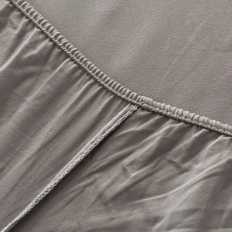 Cotton Blend Fitted Sheet Waterproof Dust Mite Resistant Solid Fitted Sheet