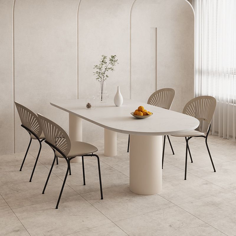 Modern Style White Dining Table Sintered Stone Table for Home