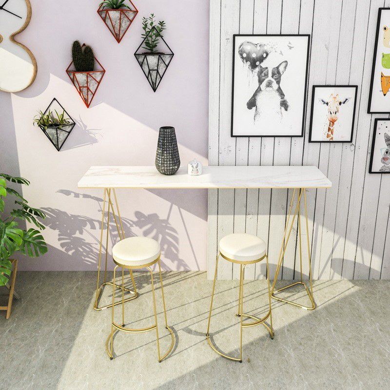 Double Pedestal Counter Set 1/2/3 Pieces Glam Rectangle Bar Pub Table Set