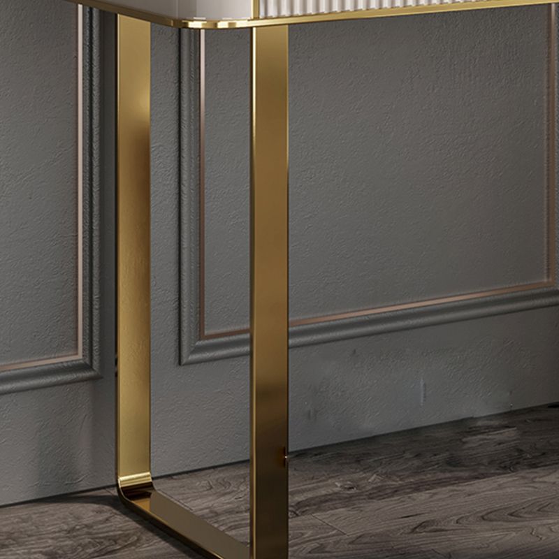 Glam Slate Top Make-up Vanity Wooden Vanity Dressing Table Set with 2 Drawers