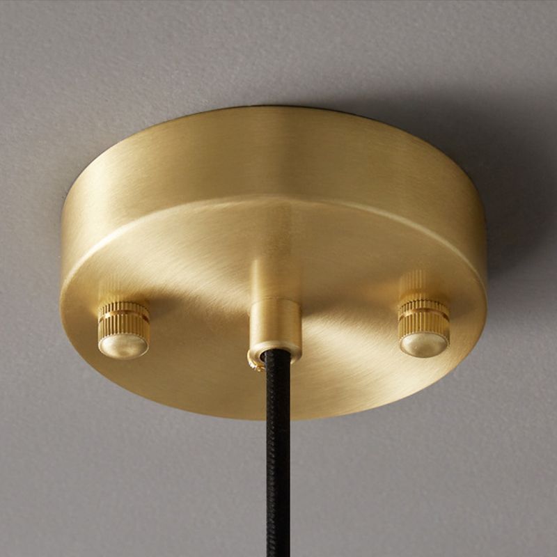 Natürlicher Marmor kleiner Anhänger Licht moderne 1-Kopf-Federlampe mit weißem Glasschatten