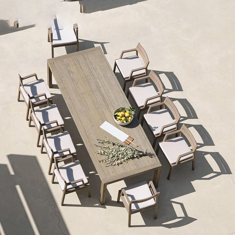 Modern Dining Chairs Teak With Arm Removable Cushion Outdoor Bistro Chairs