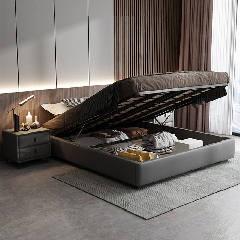 Modern Wood and Upholstered Platform Bed Frame Mattress Included Bed