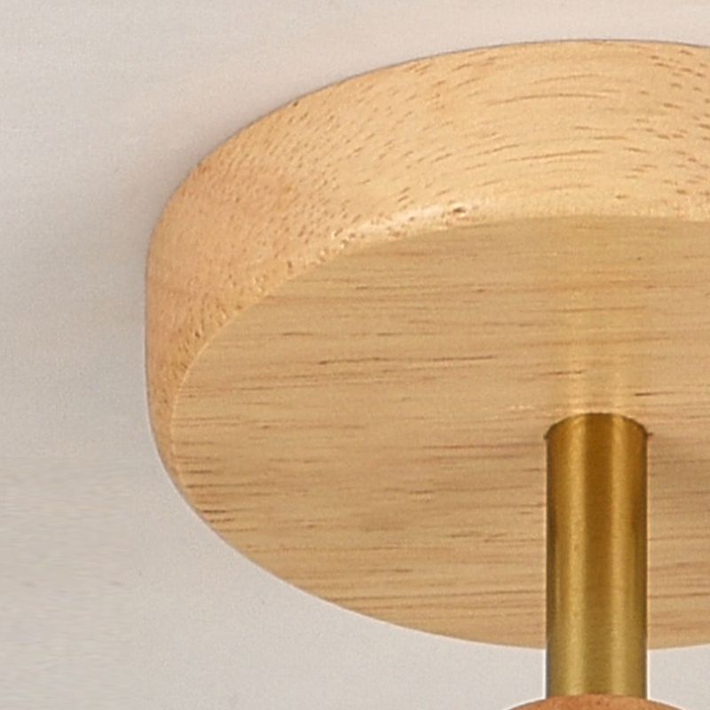 Japanese Style Ceiling Lamp Circle Shape Ceiling Light with Glass Shade for Living Room