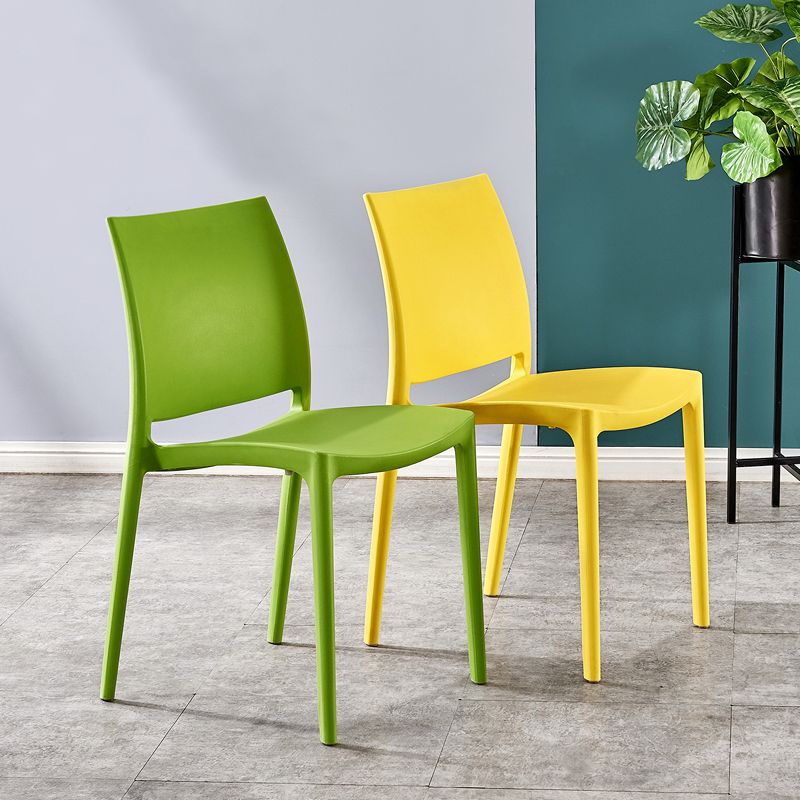 Modern Contemporary Plastic Side Chairs Multicolor Open Back Side Chair Set