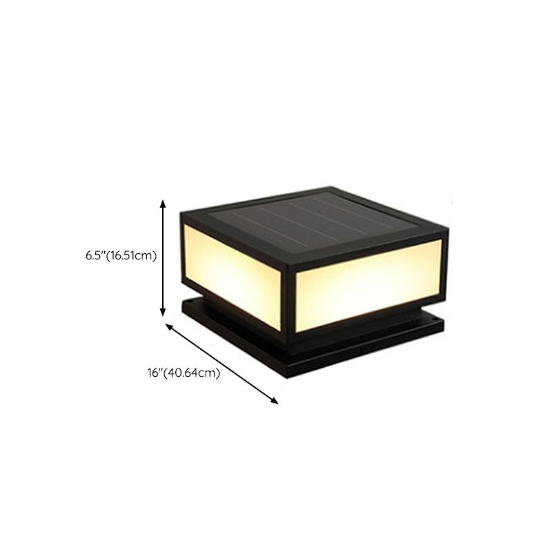 Modern Pillar Lighting Fixture Minimalist LED Solar Lamp for Garden