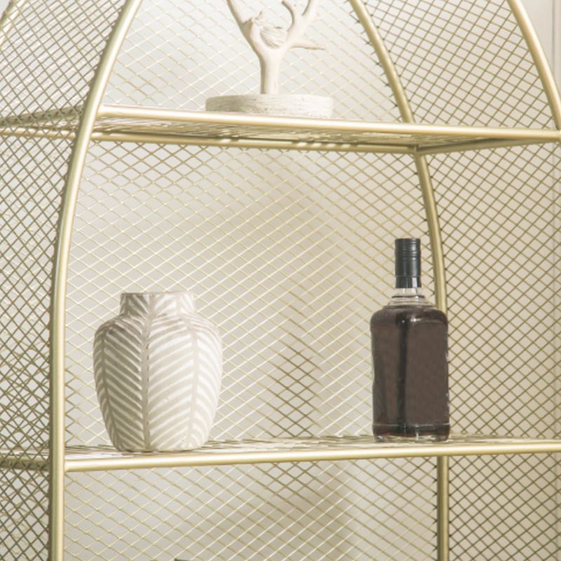 Glam Gold Bookshelf Standard Metal Bookcase with Shelves for Home Office