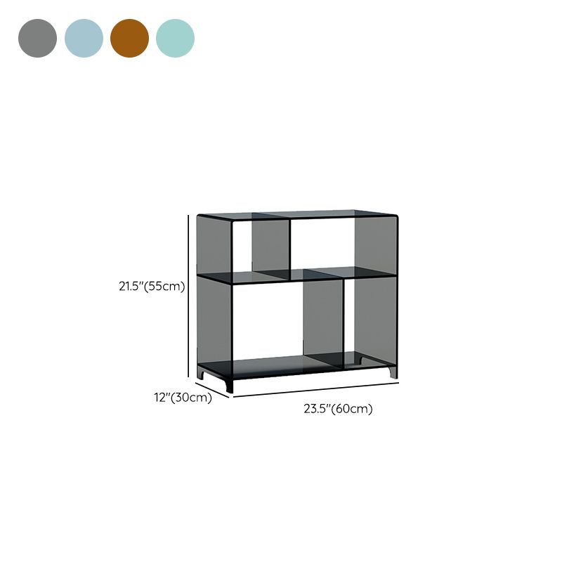 4 Shelves Modern Style Bookshelf Open Back Geometry Acrylic Bookcase