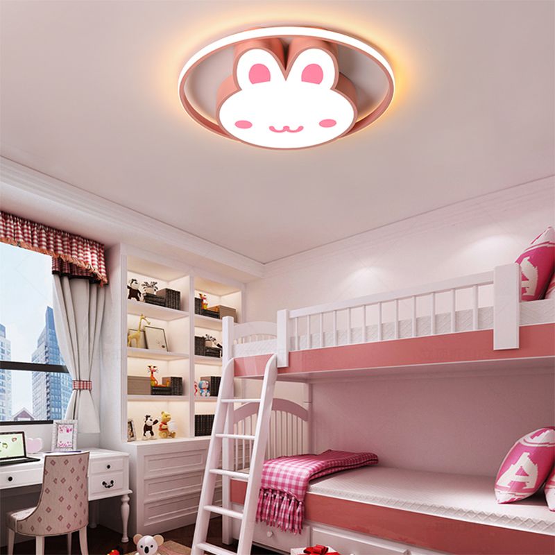 Lovely Rabbit LED Ceiling Lights Simplicity Style Bedroom Kid's Room Flush-mount Lamp