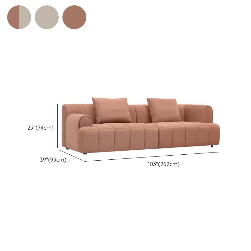 Recessed Arm Velvet Sectionals, Contemporary Sectional Set with Pillows