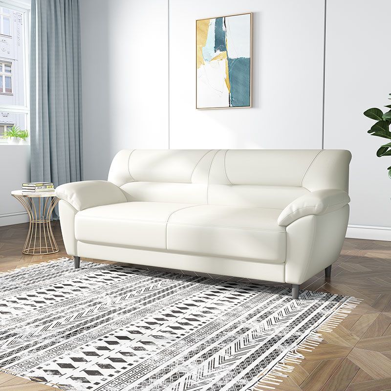 Polish Finish Sofa Pure Color Pillow Top Arm Sofa For Bonus Room