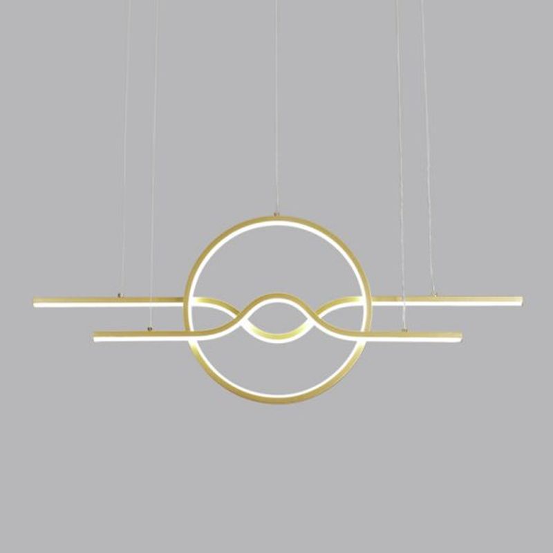 Geometric Island Lighting Ideas Modern Chandelier Metal 3 Light Island Ceiling Light for Dining Room