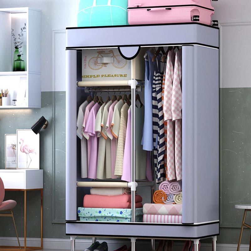 Matte Finish Wardrobe for Home Contemporary Storage Cabinet with Metal Legs