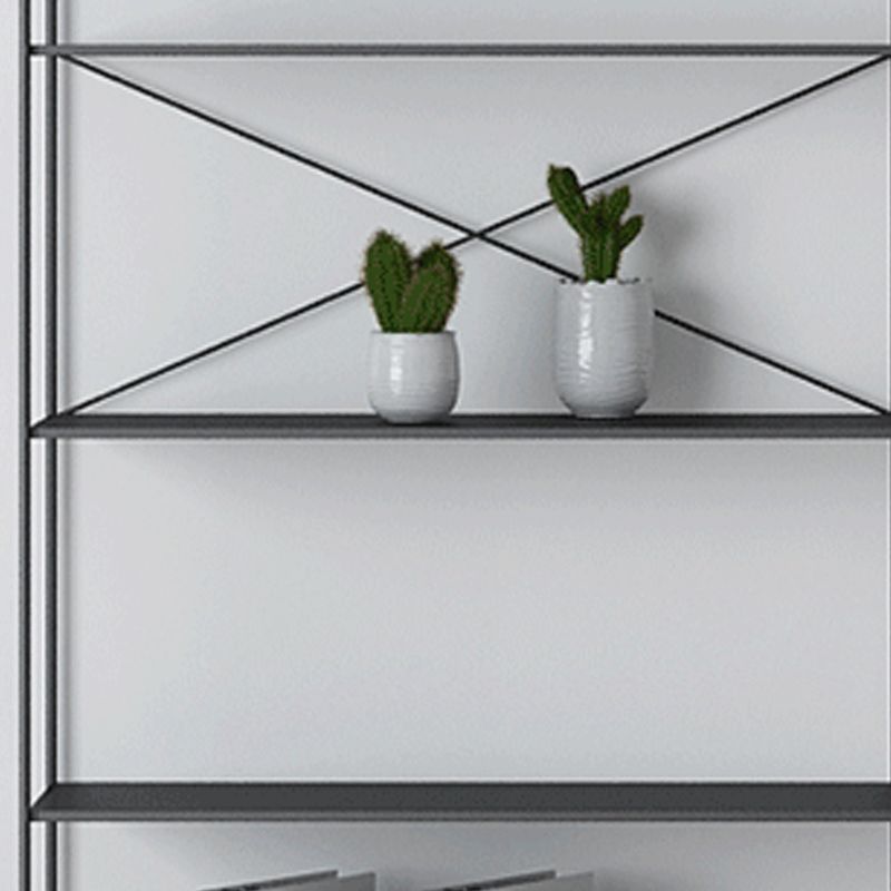Modern Metal Bookcase Shelf Rectangular Open Bookcase with Shelves