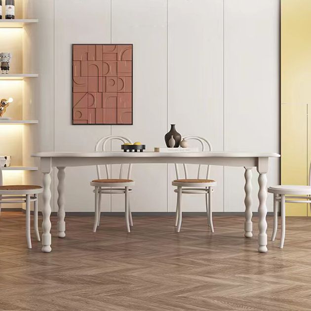 Modern Rectangle Wood Dining Table 1/2/4/5 Pieces Dining Set for Cafe