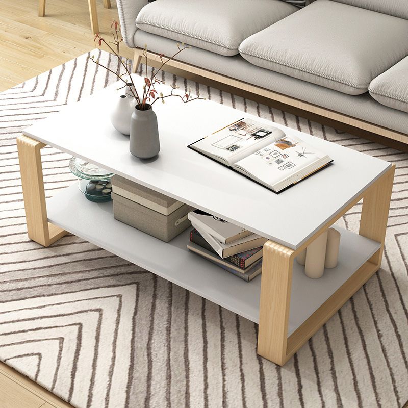 Rectangular Coffee Table Sled Artificial Wood Coffee or End Table Modern