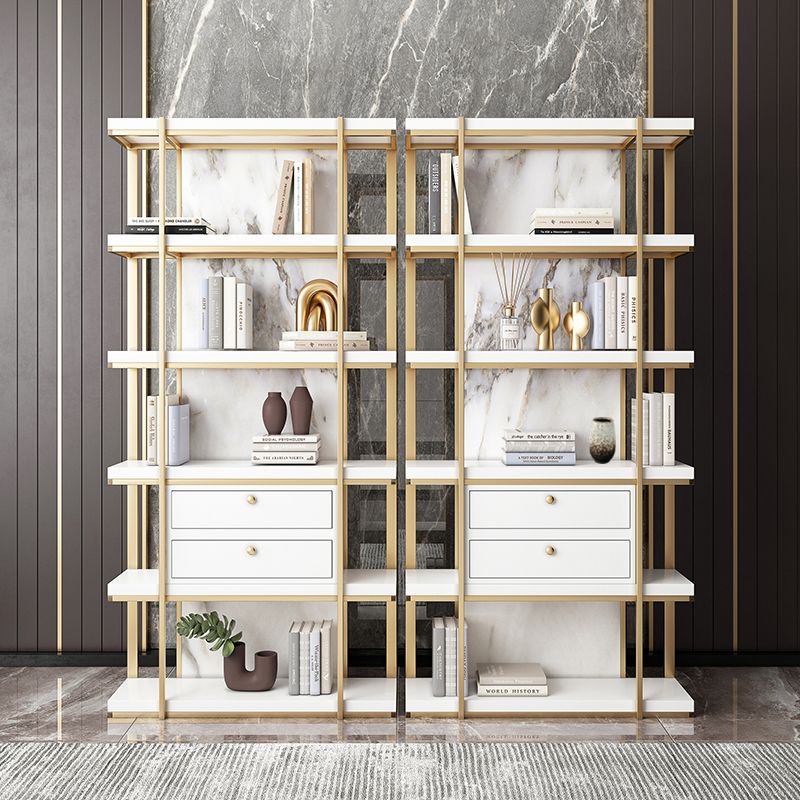 Engineered Wood Glam Bookcase Standard Closed Back Bookshelf