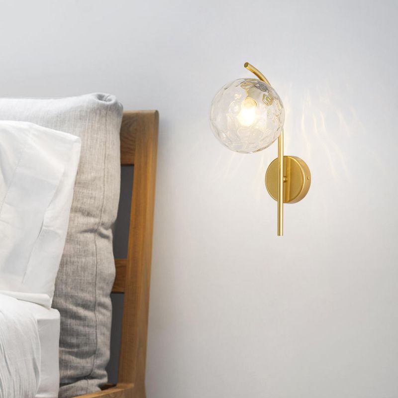 Nordische Wandmontage Lampe moderne runde Glasschatten Wandleuchte für Wohnzimmer