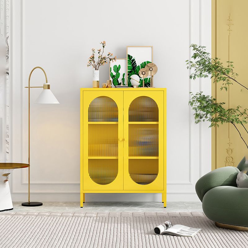 Modern Style Bookshelf Closed Back Bookcase with Door for Office