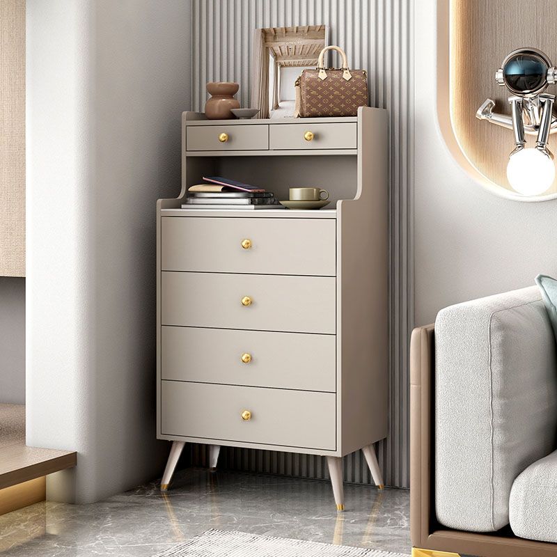 Contemporary Stone Top Dresser Vertical Storage Chest with Soft-Close Drawers for Bedroom