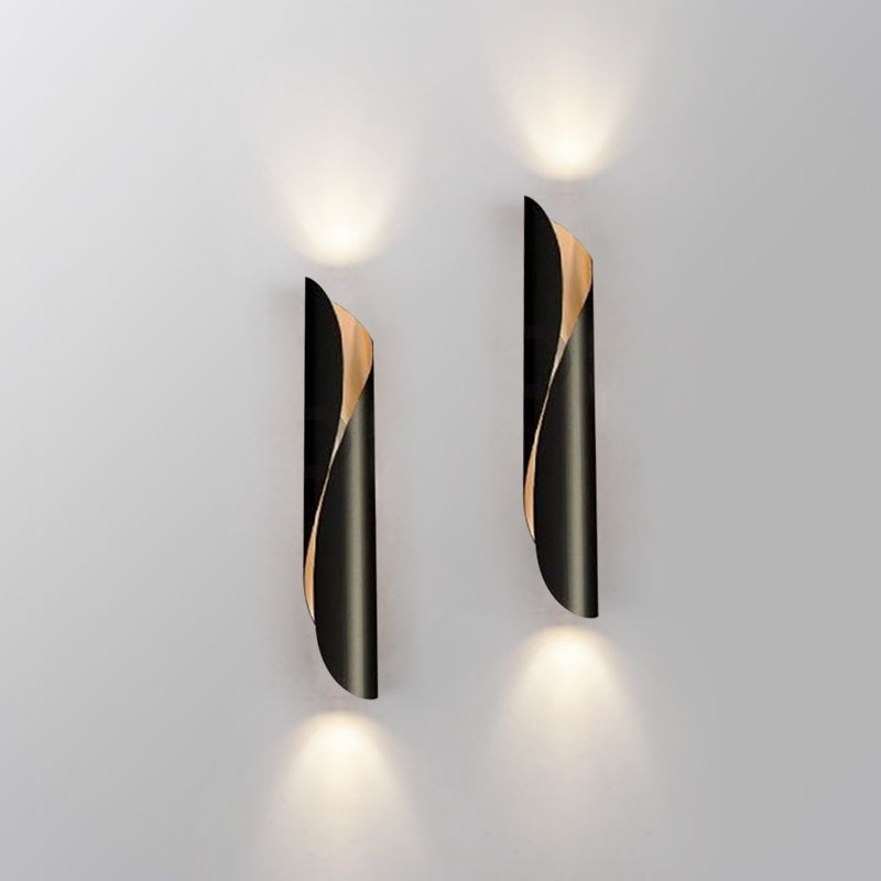 Scroll Wall Lighting Fixture Minimalistic Metal 2-Head Corridor Wall Sconce Light