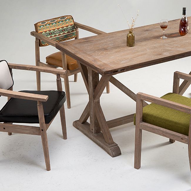 Traditional Style Rubber Wood Chairs Open Back Side Kitchen Dining Chair