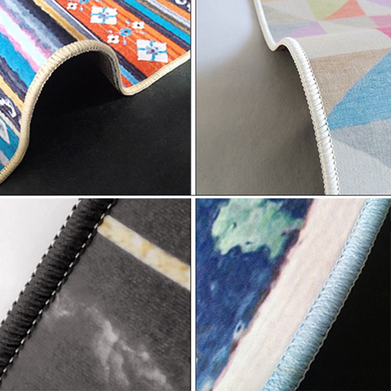 Pink Distressed Floral Print Rug Shabby Chic Polyester Area Rug Non-Slip Backing Indoor Carpet for Home Decor