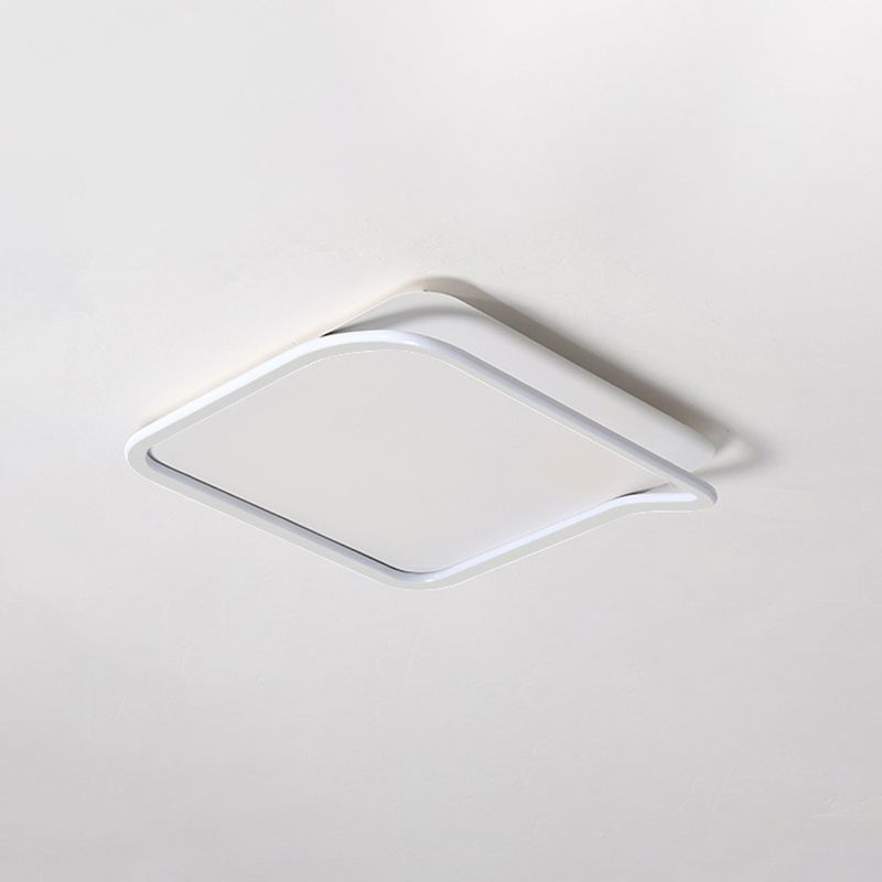 Plafonnier géométrique en aluminium encastré en acrylique blanc LED pour chambre à coucher moderne et minimaliste