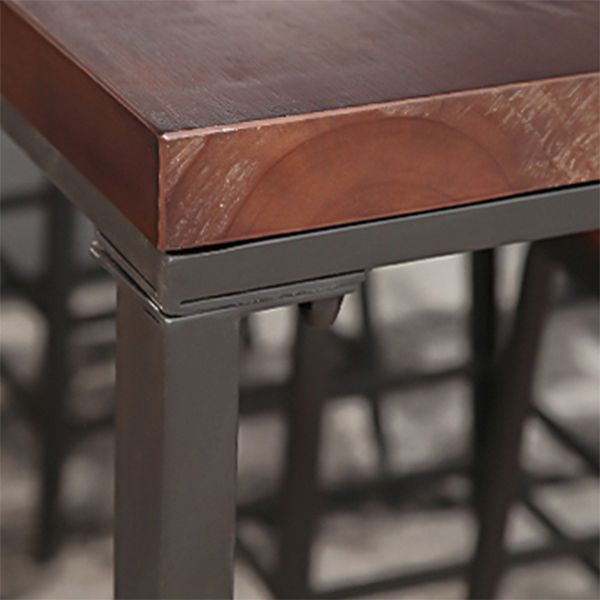 Industrial Rectangle Bar Table Set 1/2/4/7 Pieces Solid Wood Counter Table